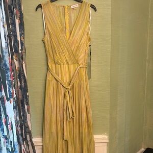 Elegant Yellow Sleeveless Dress